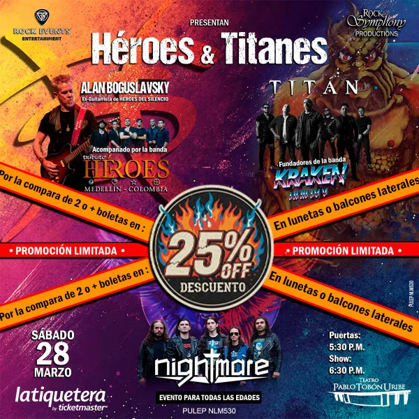 Titan (fundadores de kraken), Tributo a Héroes del Silencio con Alan Boguslavsky & Nightmare en Medellín